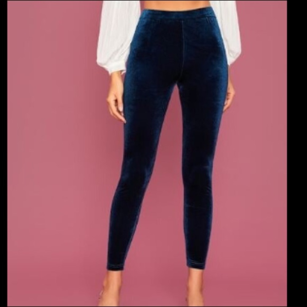 Blue Velvet Leggings